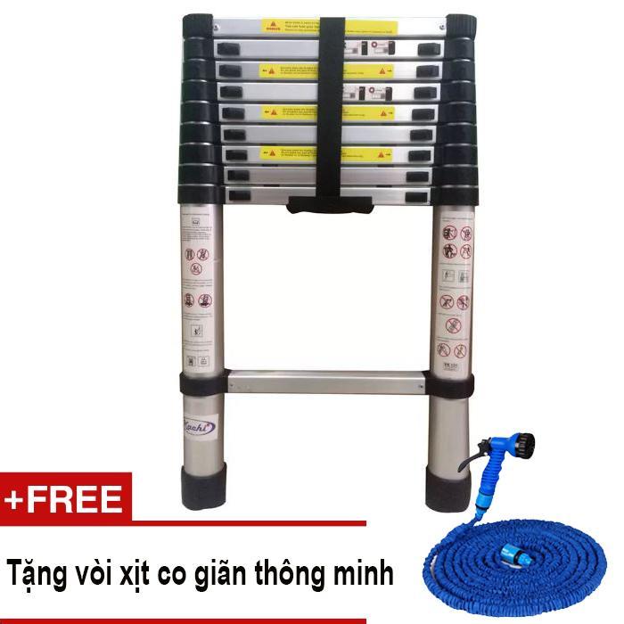 Thang rút nhôm Kachi 3.8 mét MK85 + Tặng vòi xịt co giãn thông minh