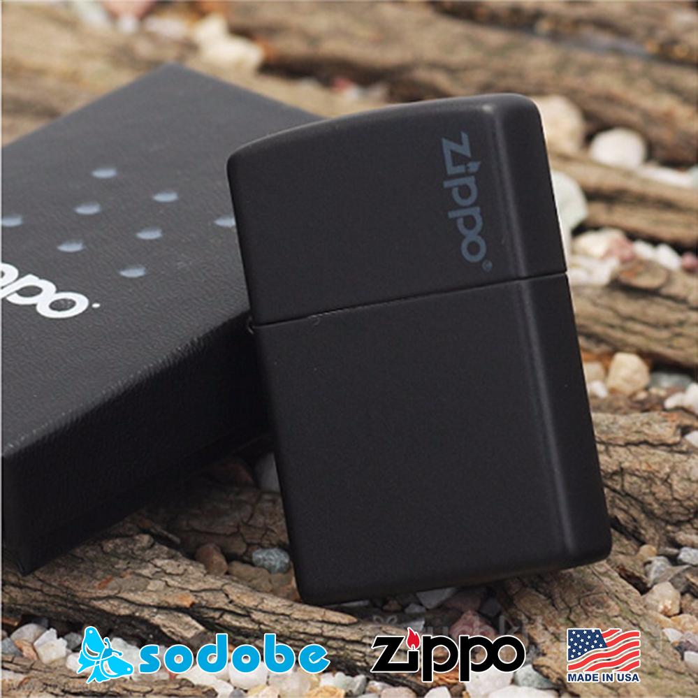 Bật lửa zippo mỹ black matte with zippo logo 218zl