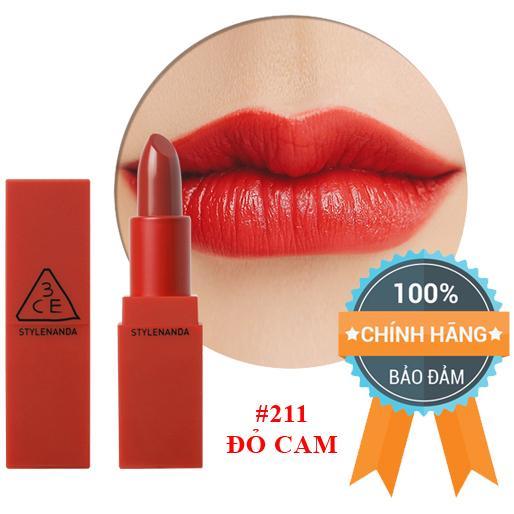 Son Lì 3CE Red Recipe Matte Lip Color #211 Dolly - Màu Đỏ Cam - Chính Hãng 100%
