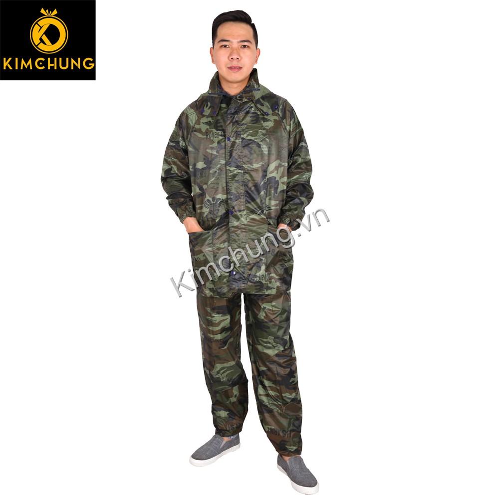 [HCM]Áo mưa bộ vải dù cao cấp - áo mưa đi xe máy (Màu Rằn Ri Size 3XL)