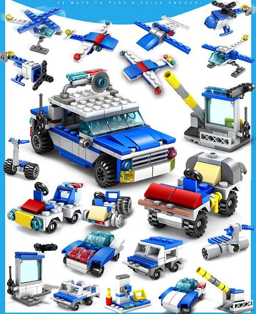 Đồ chơi lắp ráp 16 trong 1 xe quân đội