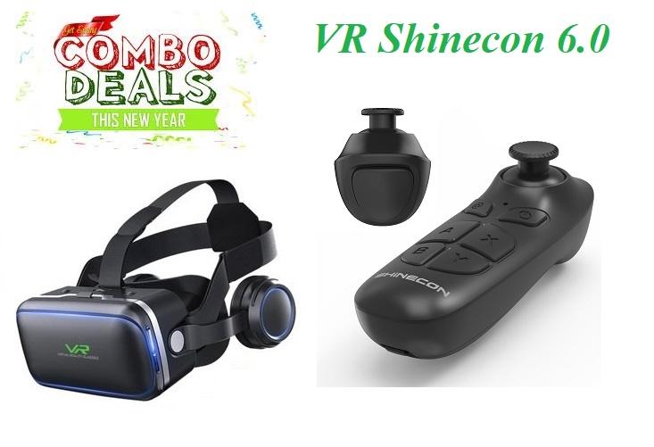 Kính Thực Tế Ảo VR Shinecon 6.0 tặng tay cầm chơi game bluetooth 3.0 cao cấp