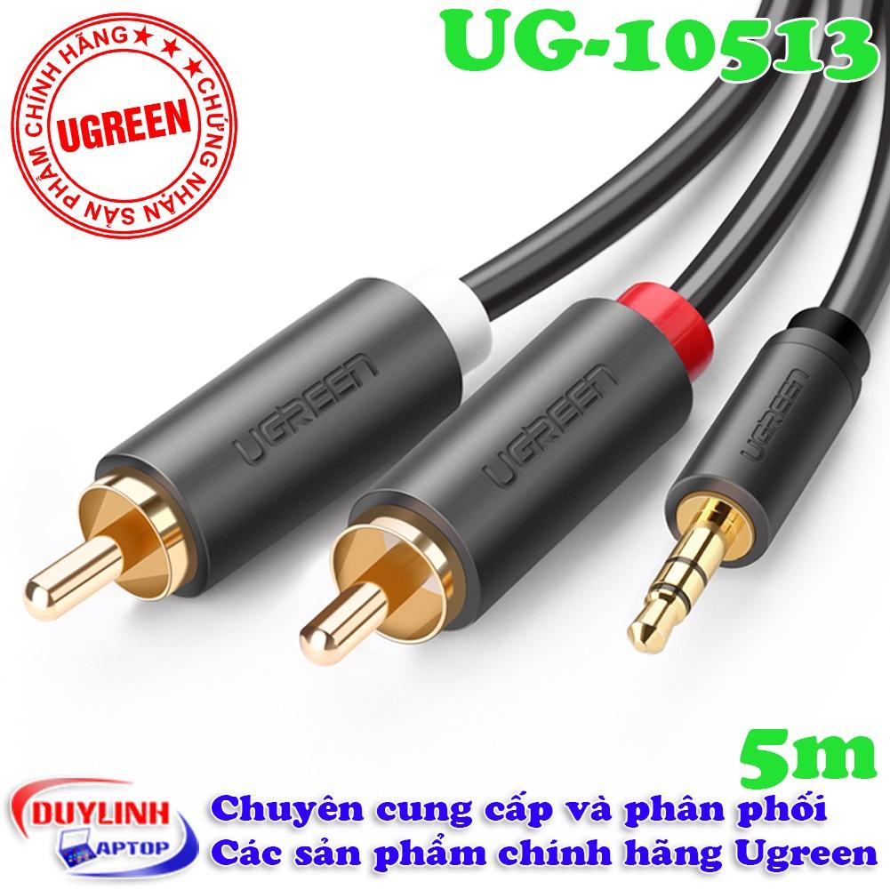 Dây loa audio 3.5 ra 2 đầu av hoa sen ugreen 10513
