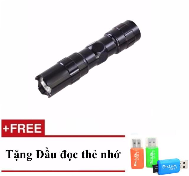 Đèn pin cao cấp siêu sáng 3w us04184 + tặng đầu đọc thẻ nhớ