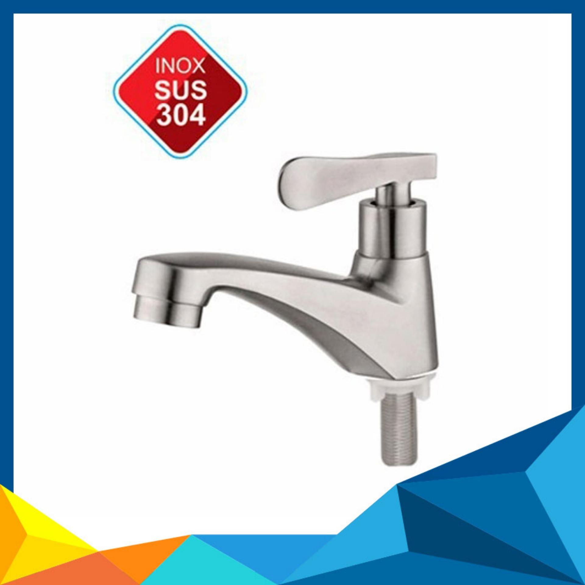 Vòi lavabo lạnh inox 304 - vòi bồn rửa mặt inox sus 304 5016