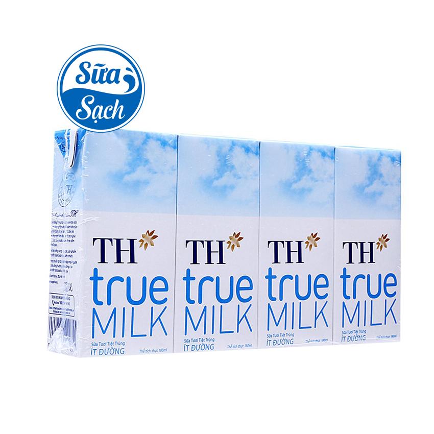 Combo 6 lốc sữa TH true milk ít đường 180ml