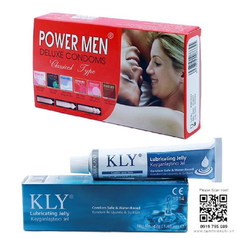 Bao cao su Powermen Gia đình hộp 12 cái và 1 chai gel bôi trơn 42gram