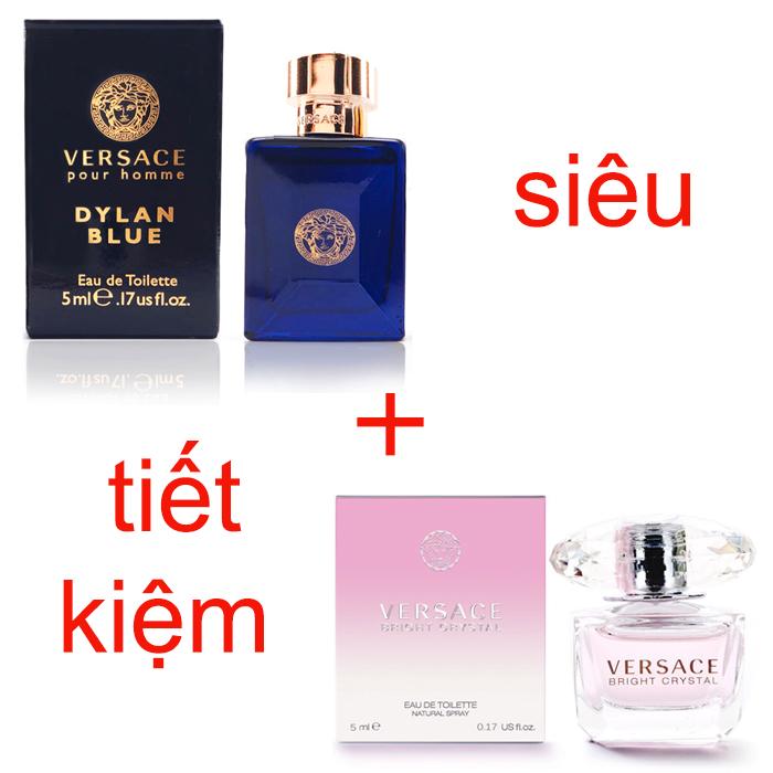 Combo 2 nước hoa nam nữ v.e.r.s.a.c.e dylan và bright crystal edt 5ml x 2