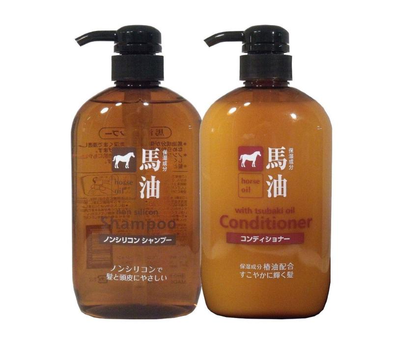 Bộ 2 Chai Dầu Gội Và Xả Mỡ Ngựa Dưỡng Tóc Óng Mượt Nhật Bản