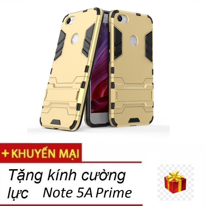 Ốp lưng dùng cho máy Xiaomi Redmi Note 5A Prime IRON - MAN Nhựa PC cứng viền dẻo chống sốc, Tặng kính cường lực Xiaomi Redmi Note 5A Prime