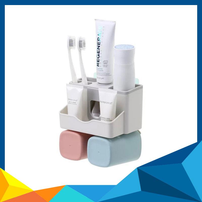 Dụng cụ treo bàn chải, kem đánh răng kèm 2 cốc 9200
