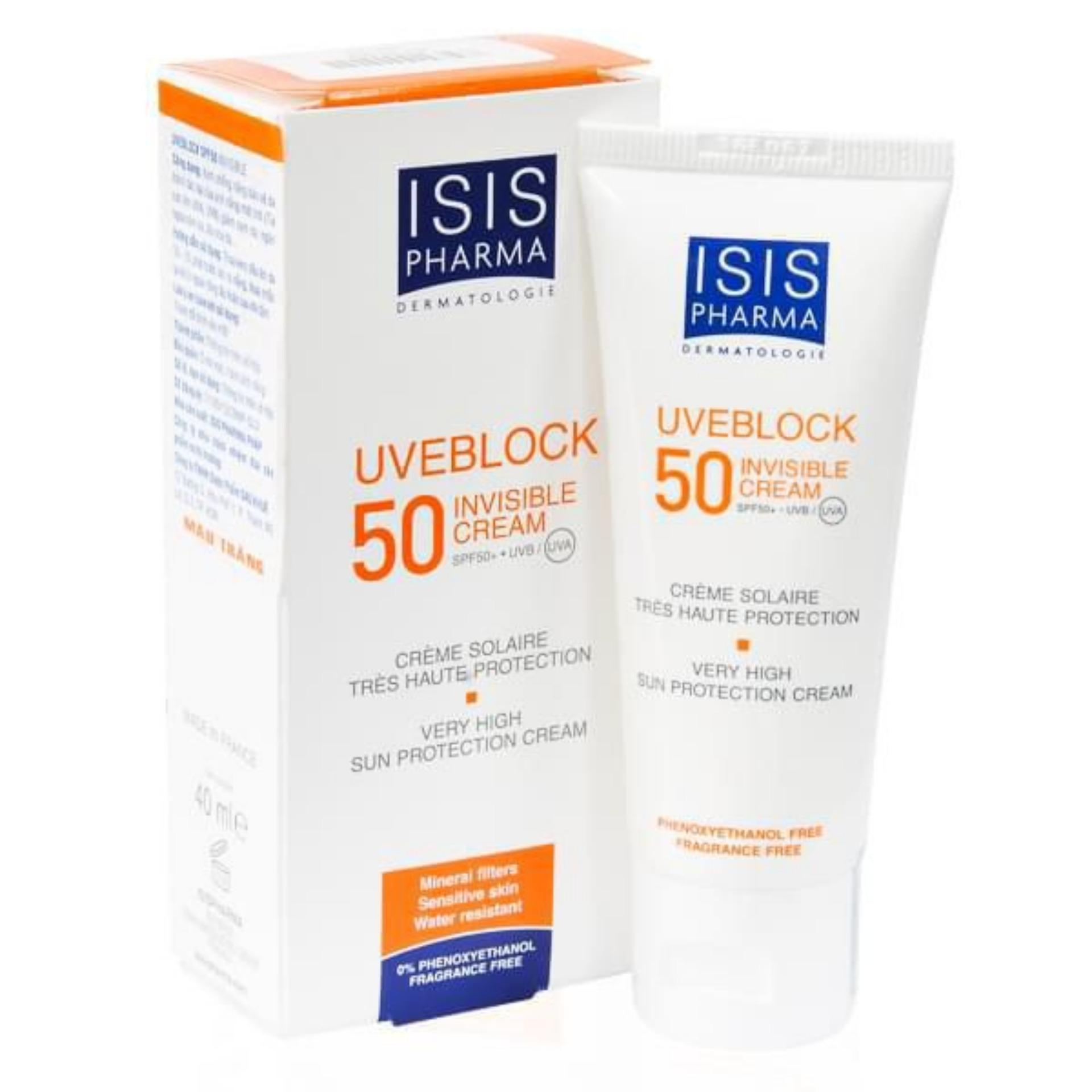 Uveblock Invisible 50 - Kem chống nắng dành cho da nhạy cảm (loại không màu)