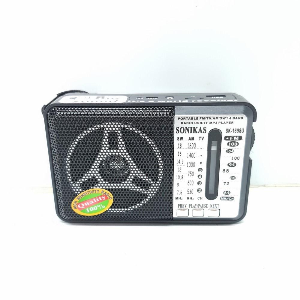 Đài radio pin sạc sonikas sk-381 fm/am/sw/usb/sd