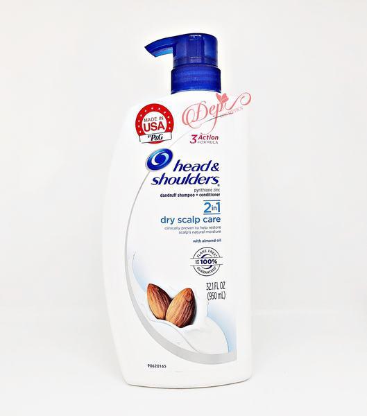 Dầu gội head & shoulders trị gàu hạnh nhân dry scalp care 2 in 1 mỹ 950ml