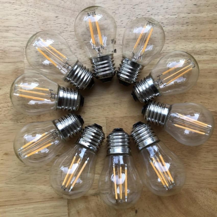 [HCM]Bộ 10 Bóng Đèn Tròn trang trí Edison Vintage G45 E27 4W. Ánh sáng : Vàng 2.200k - 2.700. Dòng điện : 220V