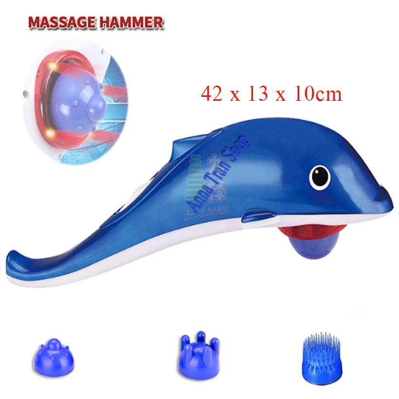 [HCM]Máy Massage cầm tay hình cá heo (xanh)
