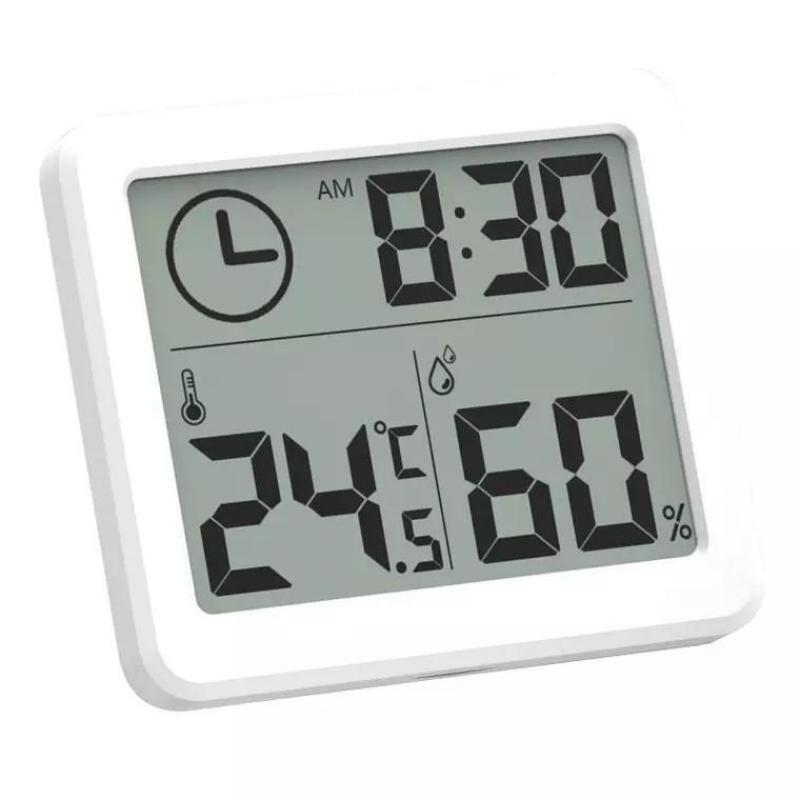 Nhiệt ẩm kế kiêm đồng hồ điện tử màn hình LCD độ chính xác cao bán chạy
