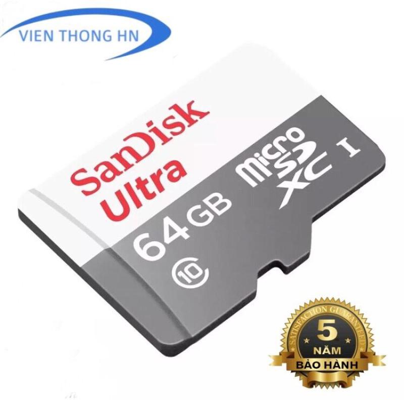 Thẻ nhớ MicroSDHC SanDisk Ultra 64GB Class 10 - BH 5 NĂM ĐỔI MỚI