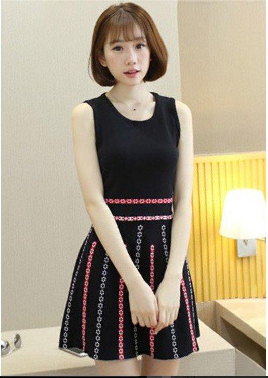 Đầm len thổ cẩm - đầm len thổ cẩm không tay cao cấp - giá hủy diệt