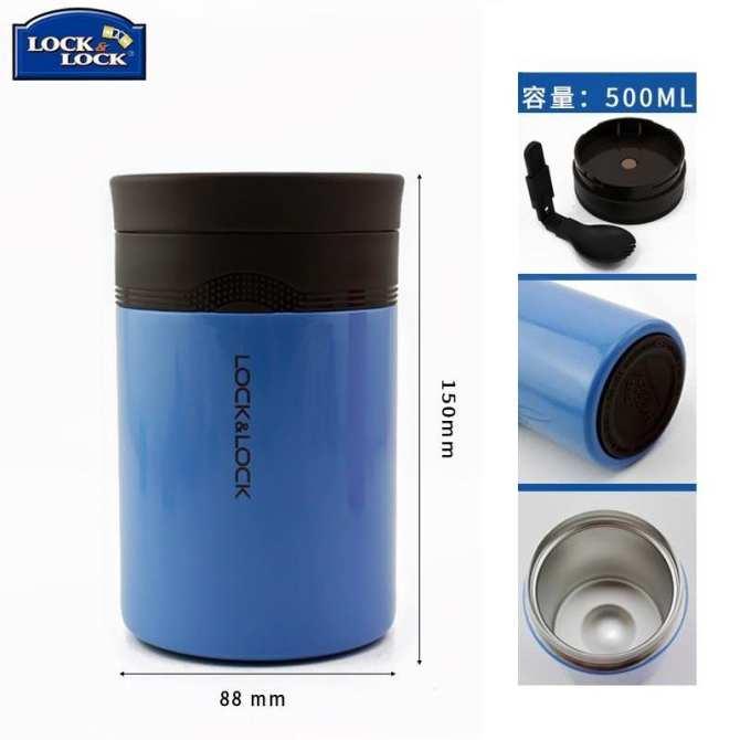 Bình giữ nhiệt và ủ cháo lock lock 500ml xanh dương