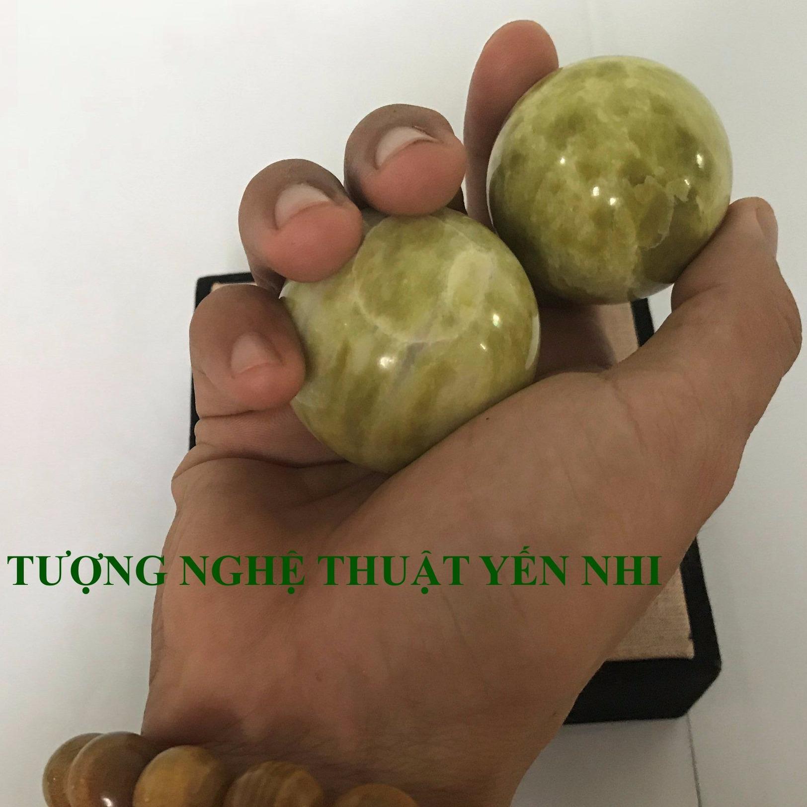 Bi lăn tay dưỡng sinh Ngọc thiên nhiên Hàn Quốc-size 4.8cm ( 2 bi )