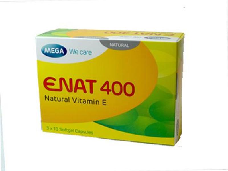 Viên uống bổ sung vitamin E ENAT 400 ( hộp 30 viên nang mềm)