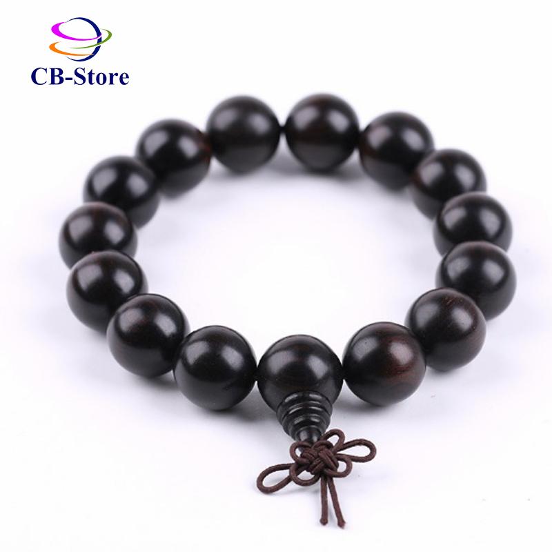 Vòng tay gỗ mun sừng đen 15 li