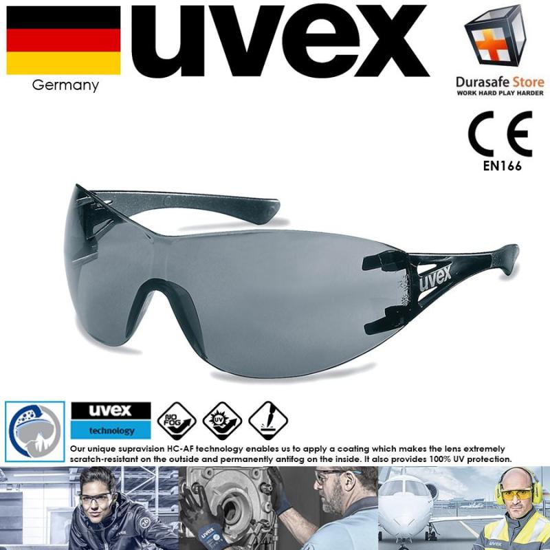 Kính UVEX 9177281 X-Trend Safety Spectacle Black Frame Grey Supravision HC-AF Len (tặng kèm hộp đựng kính)