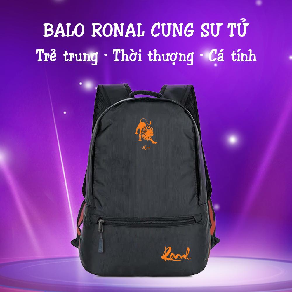 Ba lô thời trang ronal bl78 đen - cung sư tử cam