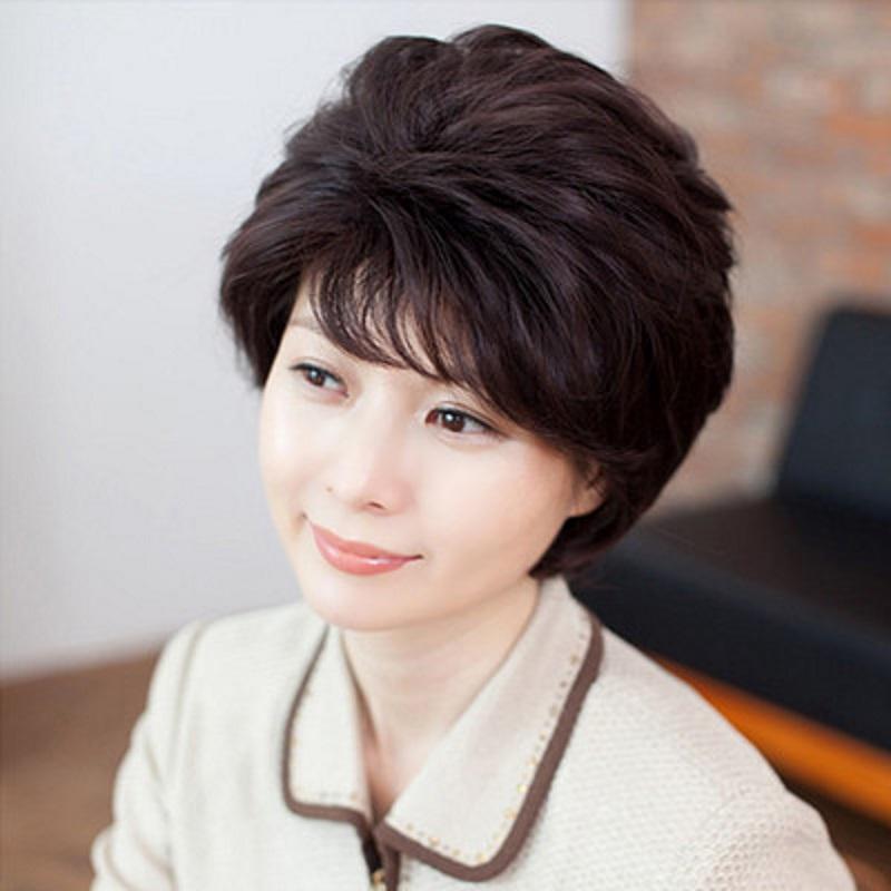 Tóc giả nữ trung niên sang trọng kèm lưới adora - tg96