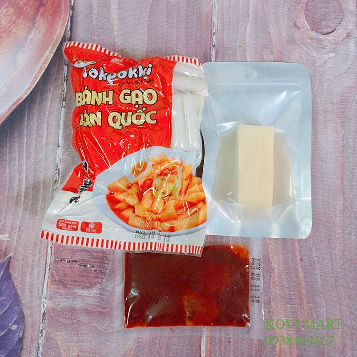500g tokpokki truyền thống green foods + 1oog sốt + 100g phô mai chảy mozzarella