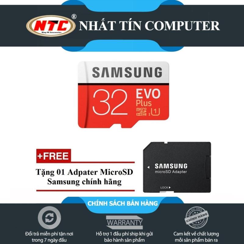 Thẻ nhớ MicroSDHC Samsung Evo Plus 32GB UHS-I U1 95MB/s - Model 2017 (Đỏ) + Tặng MicroSD Adapter Samsung
