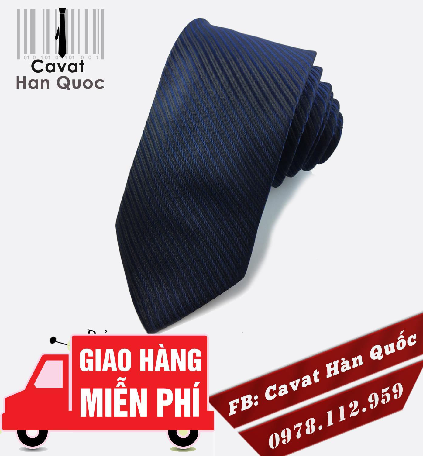 Caravat - cà vạt nam bản to xanh tím than