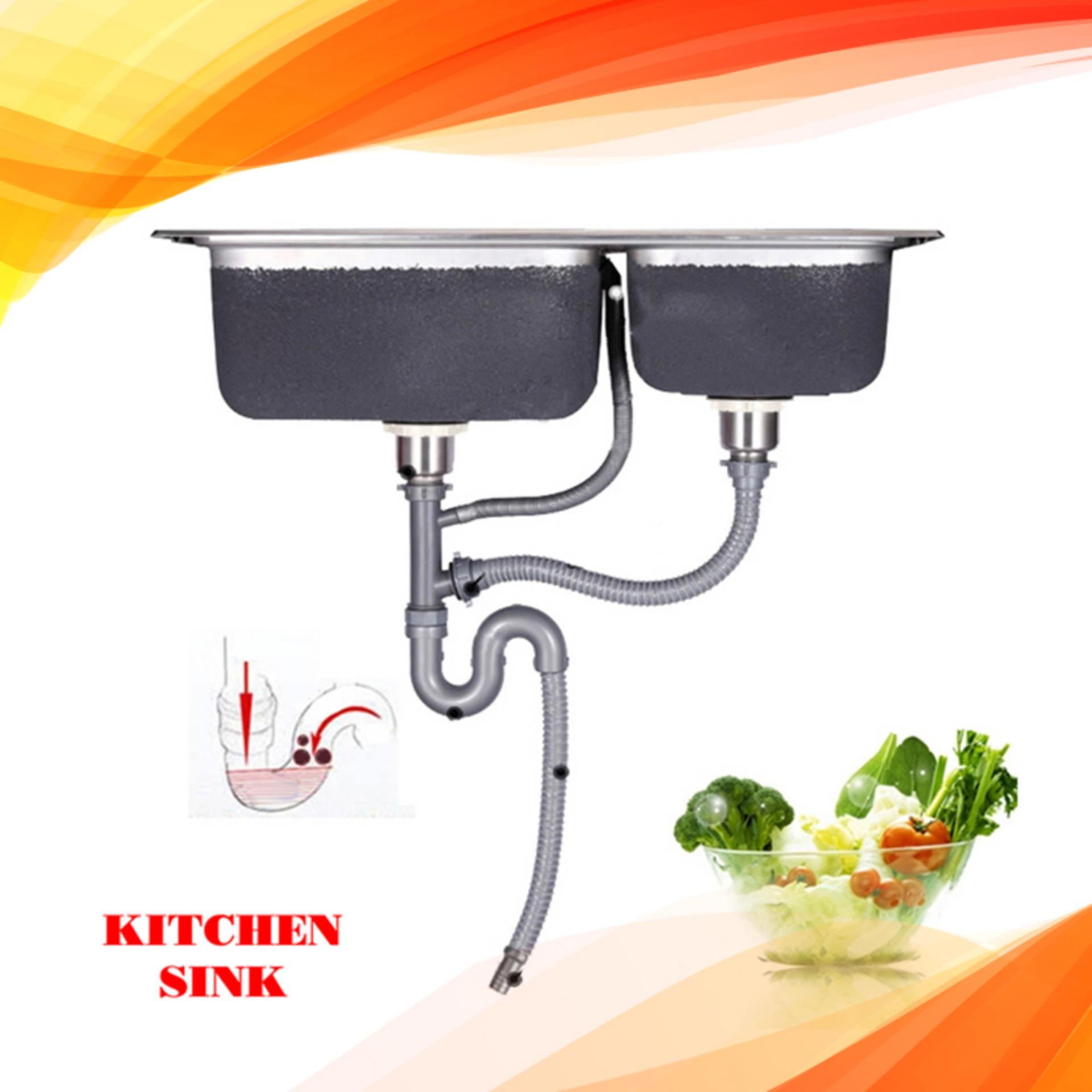 BỘ XI PHÔNG, ỐNG XẢ CHẬU RỬA CHÉN BÁT 2 NGĂN ( 2 hố 11cm) 9017