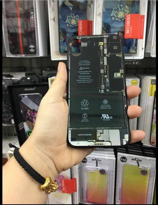 Ốp lưng in hình thời trang cho iPhone X Tặng dây đeo điện thoại