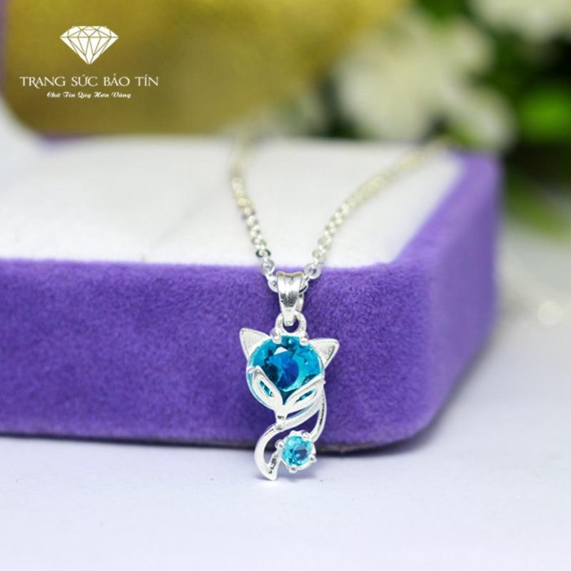 Dây Chuyền Bạc Nữ, Dây Chuyền Phong Thủy, Dây Chuyền Phong Thủy Nữ, Dây Chuyền Phong Thủy Hồ Ly, Dây Chuyền Phong Thủy Đẹp, Dây Chuyền Phong Thủy Cao Cấp, Dây Chuyền Phong Thủy Hồ Ly Mix Đá Xanh Dương Chất Liệu Bạc Ta Cao Cấp - BẢO TÍN