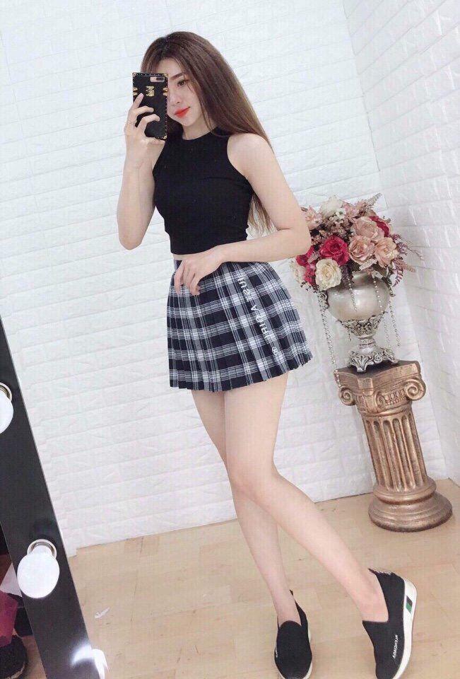 Sét bộ áo sát nách kèm chân váy siêu xinh