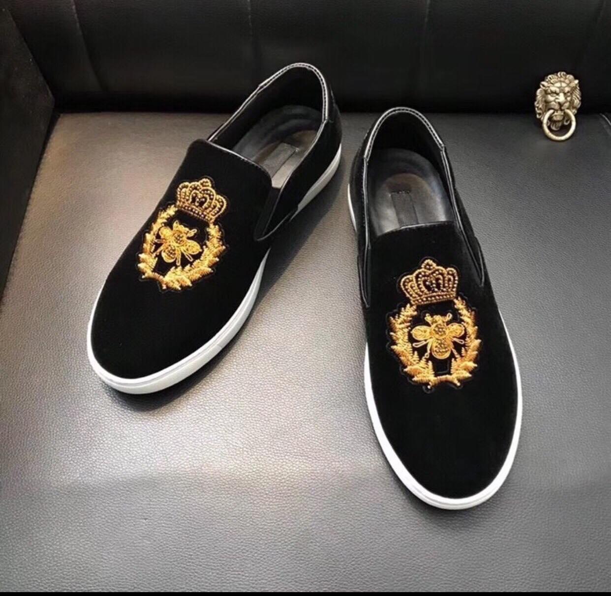 giầy lười thêu nam