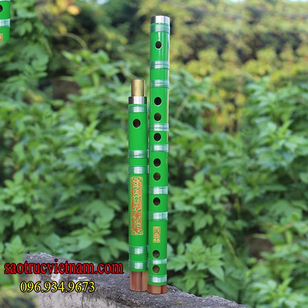 Sáo Trúc Dizi Xanh Khớp Inox LAD5 - Sáo Trúc Haki - Tặng Túi Nhung, Màng Rung, Dây Treo
