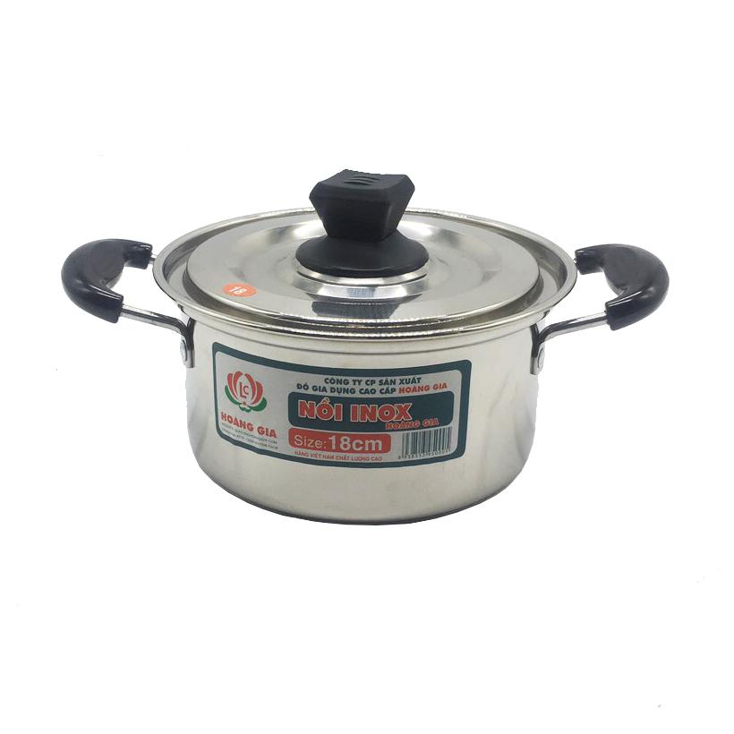 Nồi inox cao cấp cỡ 18cm hàng Việt Nam chất lượng cao Hoàng Gia
