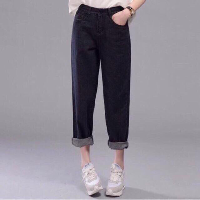 Quần baggy jean trơn BG 006 (Đen) - Reds Store