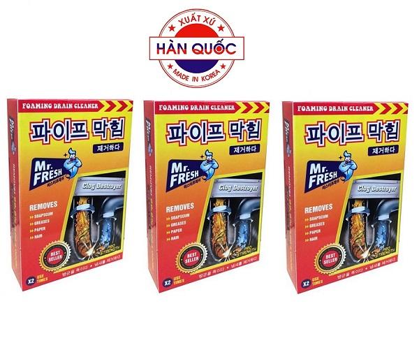 Bộ 3 hộp bột thông cống mr fresh hàn quốc 200g gt800