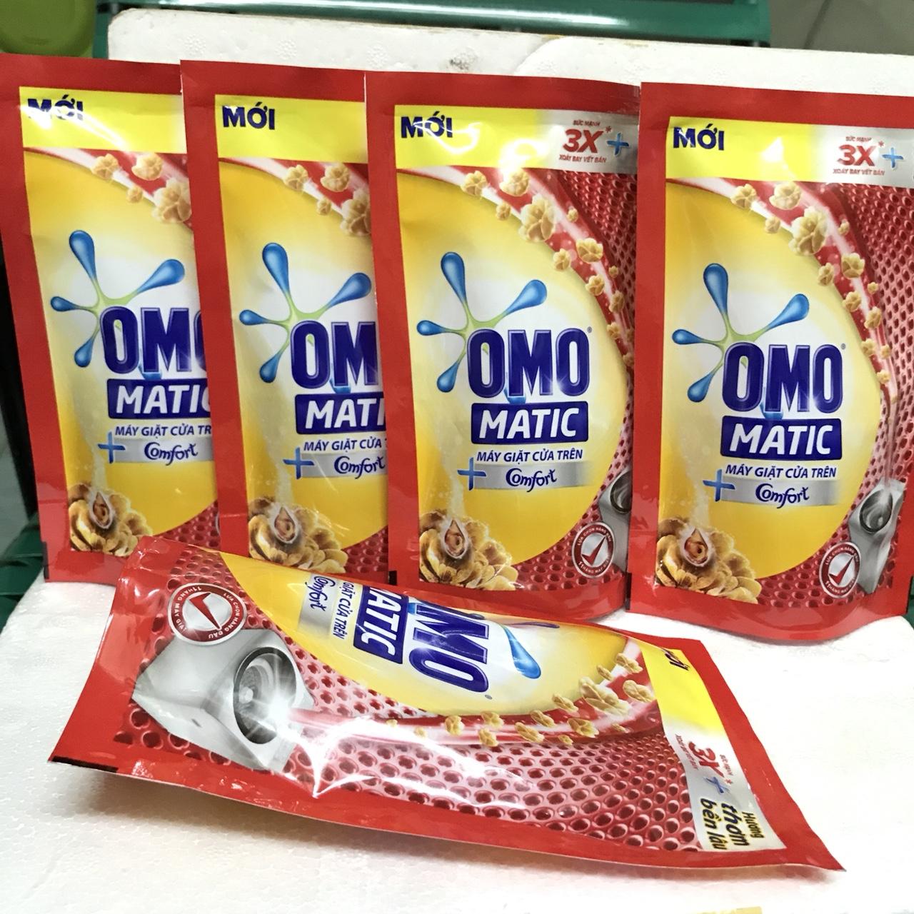 [HCM]Combo 5 túi nước giặt Omo Matic ( nhẹ dịu trên da ) – Túi x 150g + tặng 5 gói sữa tắm dâu tằm