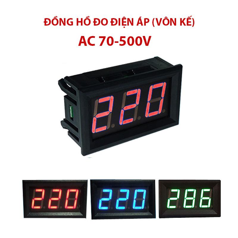 Đồng hồ vôn kế kỹ thuật số loại điện áp AC 70-500V