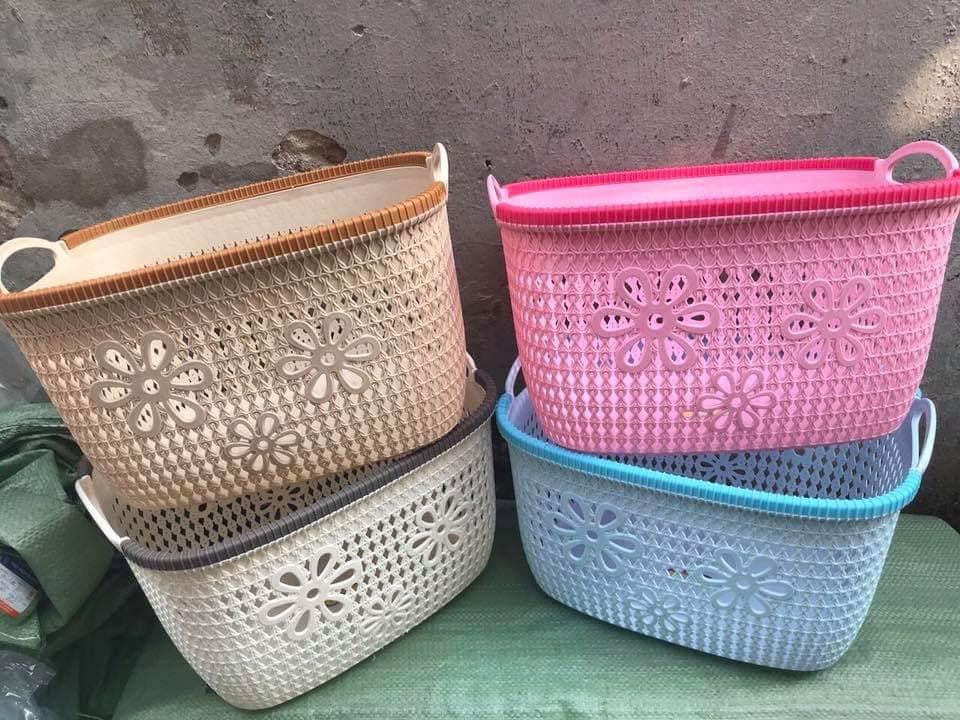 Combo 03 Rổ nhựa Việt Nhật hoa văn
