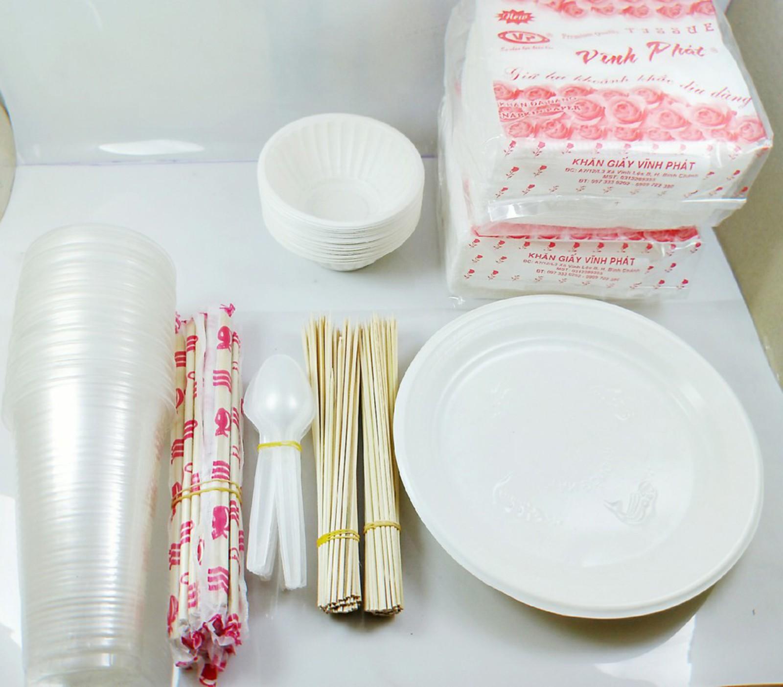 Bộ chén dĩa dùng 1 lần - combo 7 món