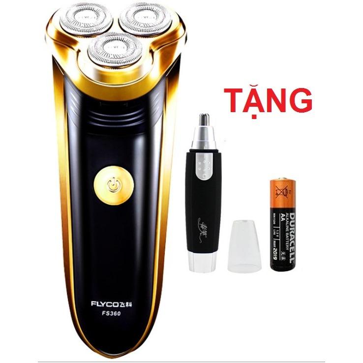 Máy cạo râu cao cấp Flyco FS360 cao cấp + tặng máy tỉa lông mũi và pin