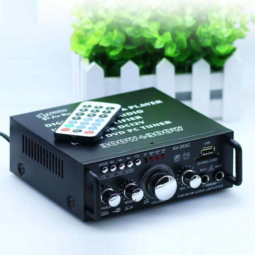 Amply hát karaoke gia đình, Amply mini gia re, Bộ âm ly karaoke, Amply xe ô tô - Amly Bluetoth công suất lớn, bass siêu trầm - Tích hợp 2 cổng mic - Dễ dàng sử dụng và di chuyển- Mã BH 22