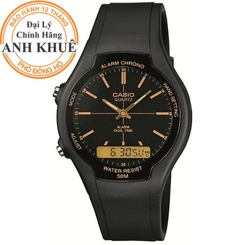 Đồng hồ dây nhựa casio anh khuê aw-90h-9evdf