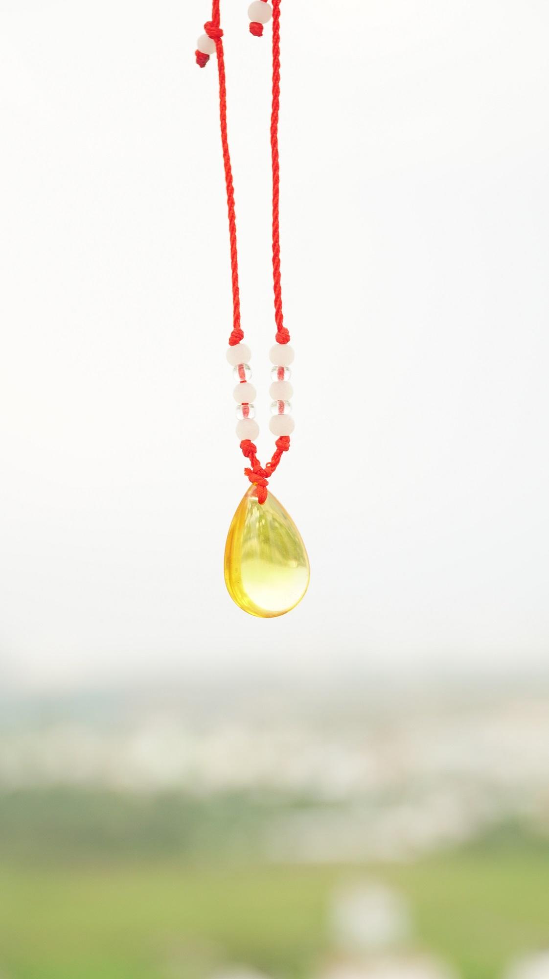 Dây chuyền trẻ em giọt nước đá vàng may mắn